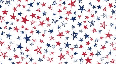 Bağımsızlık Günü ABD. Başkanlık Günü. El çizimi çizimi. Yıldızlar grunge.