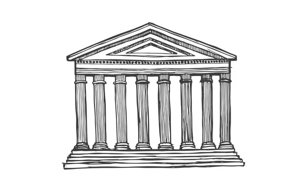 Ourthouse Legge Vettore Disegnato Mano Illustrazione — Vettoriale Stock