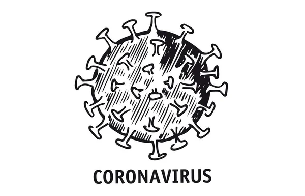 Handritad Vektorillustration Coronavirus — Stock vektor