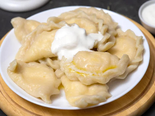 Homemade Dumplings Cottage Cheese — Stock Photo, Image