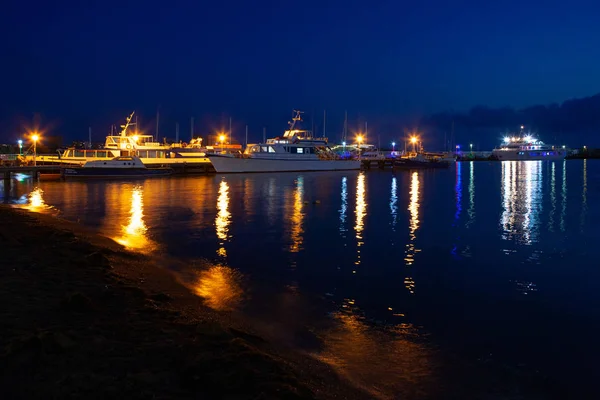 Quiet Warm Southern City Beach Night City Lights Great Place — Stok fotoğraf