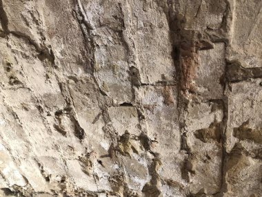 Tuğla duvar - Beyaz. Kahverengi tuğla işi. Beyaz tuğladan duvarı olan mimari bir nesne. tuğla duvar dokusu arkaplanı