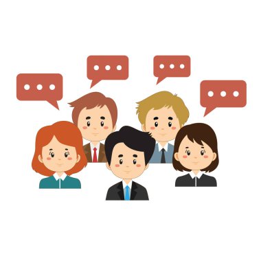 Konuşma baloncukları olan iş adamları