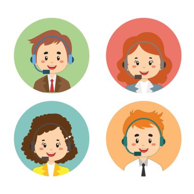 Düz Çağrı Merkezi Avatar Set