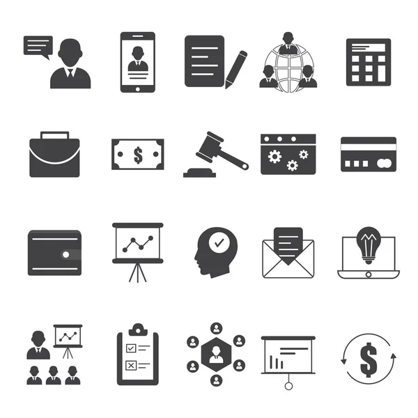 Business Management Pictogrammen Set Illustratie — Stockvector