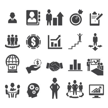 İş, Yönetim ve İnsan Kaynakları Simgeleri Resmetmeyi Ayarladı