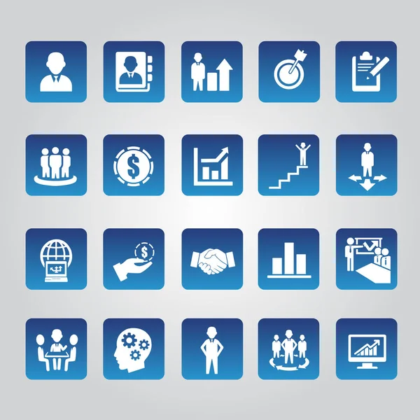 Business Management Human Resource Iconen Set Illustratie — Stockvector