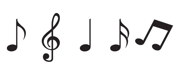 Conjunto Iconos Música Simple — Archivo Imágenes Vectoriales