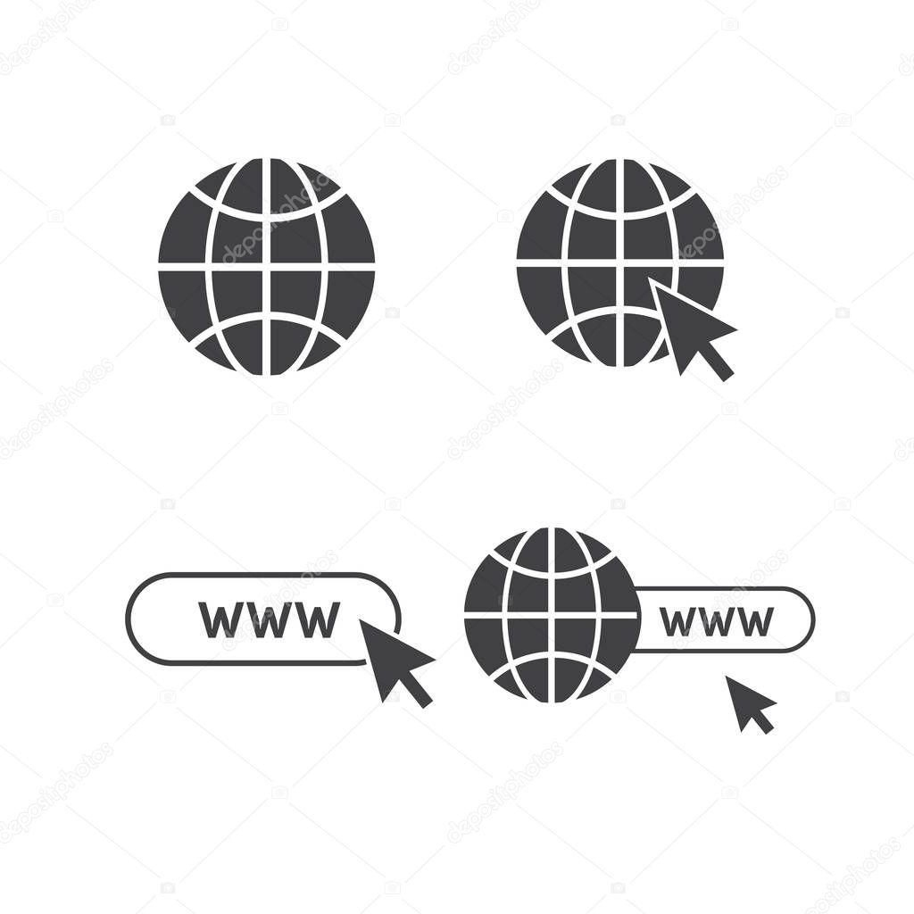 Set Of 4 Simple WWW Icons