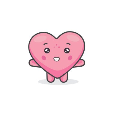 Sevimli Mutlu Aşk Karakterleri Vektör İllüstrasyonu