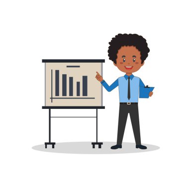 İş Adamı Vektör İllüstrasyonunu Sunar