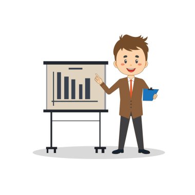 İş Adamı Vektör İllüstrasyonunu Sunar