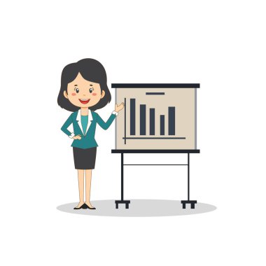 İş Kadını Vektör Resmini Sunar