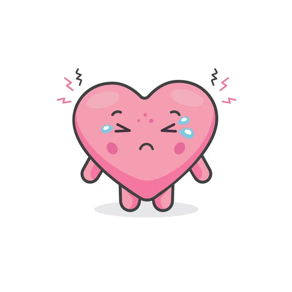 Cute Sad Love Characters Vector Illustration — Stock Vector