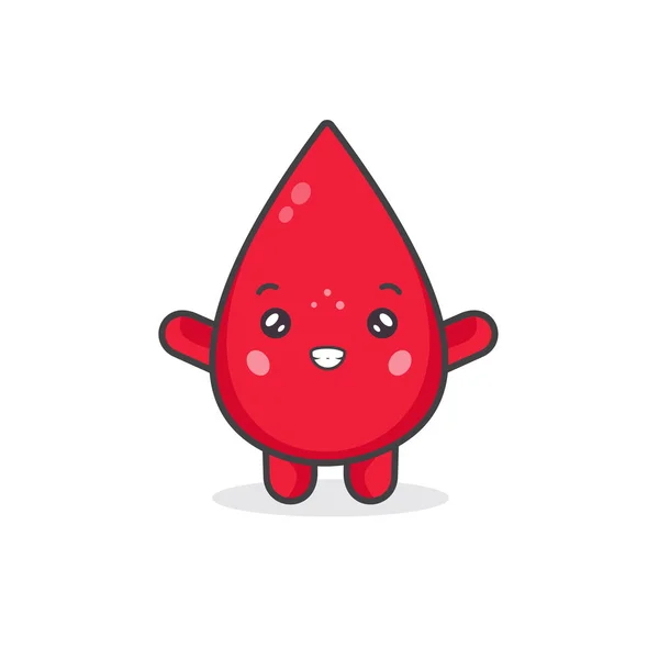 Aranyos Vér Karakterek Egészséges Mosolygós Vektor Illusztráció — Stock Vector