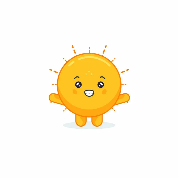 Carácter Lindo Sol Con Expresiones Felices — Vector de stock