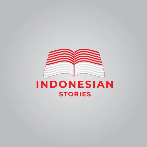 Logo Histórias Indonésias Sobre Fundo Luz — Vetor de Stock