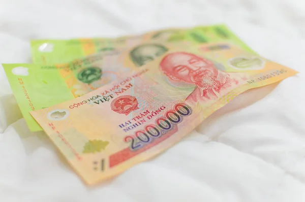 Vietnamské měny dong bankovky — Stock fotografie