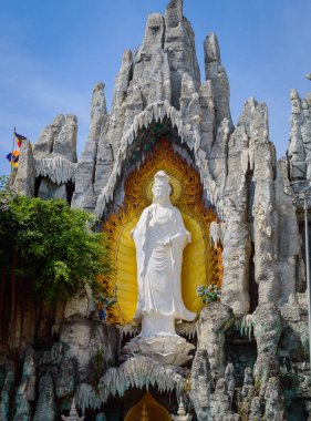 Beyaz Guan Yin heykel taş