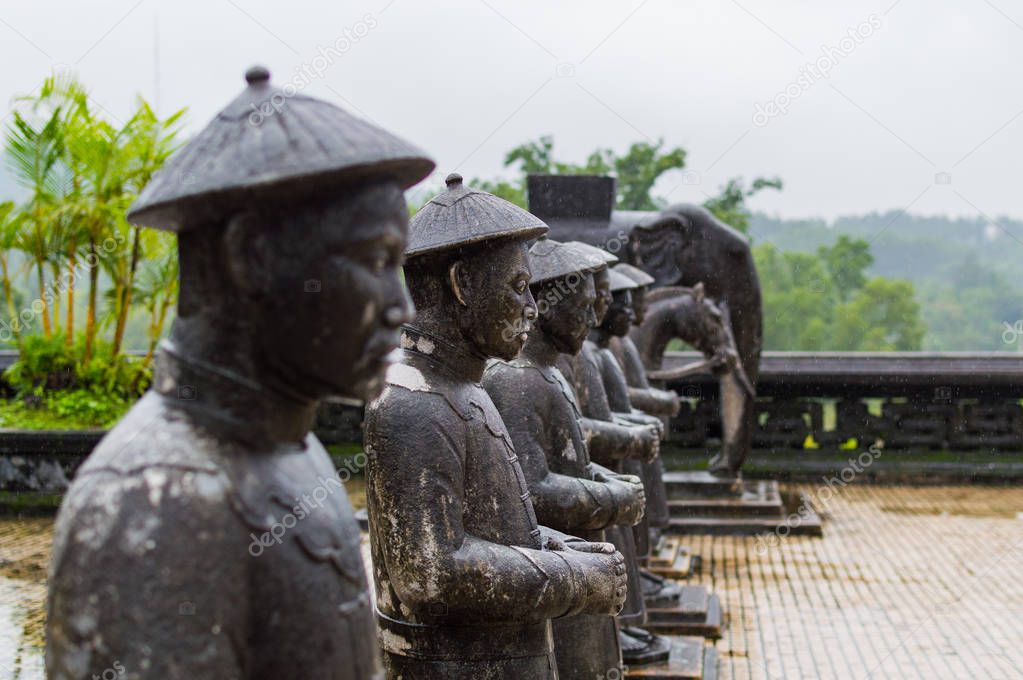 Statues of warriors in Imperial Khai Dinh