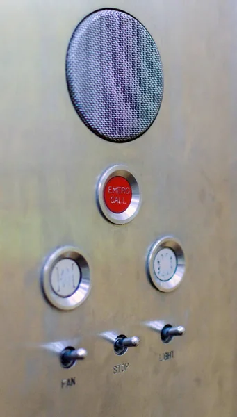 Old buttons of elevator control panel in analog retro style