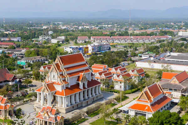 View from top of mountain temple on the top of Khao Chong Krachok Hill in the Town of Prachuap Khiri Khan, Thailand