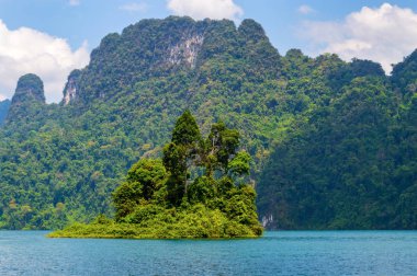 Gölün ortasındaki küçük ada.