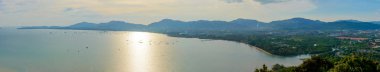 Beautiful Phuket view from Khao-Khad Views Tower, enjoy the 360-degree view such as Chalong bay, Panwa cape, Sire island, Bon island, tiny and large islands around Phuket including Phuket city clipart