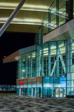 Rostov on Don, Rusya Federasyonu - 12 Aralık 2017: Uluslararası Havaalanı Platov binadan çıkmak