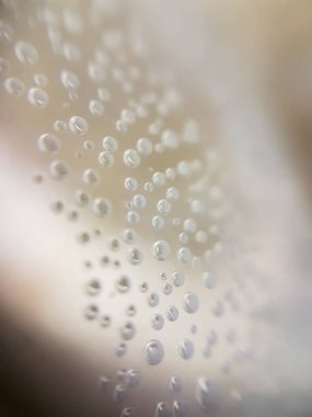 Makro kabarcıklar su. Düşük alan derinliği arka plan bulanıklık