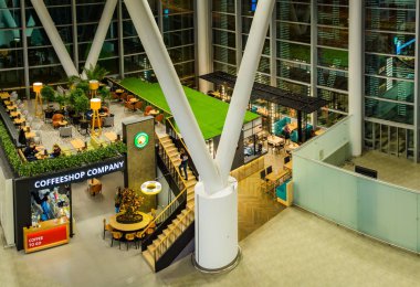 Platov, binanın iç Uluslararası Havaalanı. Rostov on Don, Rusya Federasyonu - 12 Aralık 2017