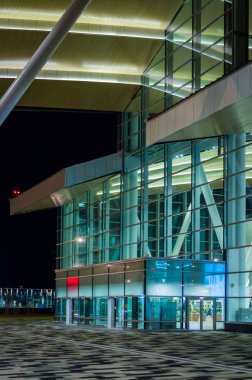 Uluslararası Havaalanı Platov binadan çıkın. Rostov on Don, Rusya Federasyonu - 12 Aralık 2017