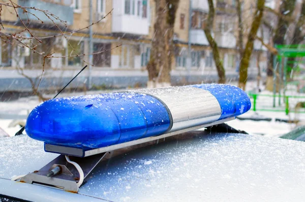 Střešní nosiče lightbar policejní auto — Stock fotografie