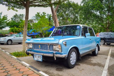 Tayland, Phuket, 25 Şubat 2013: Tarihsel Fiat 125 Gtx araba