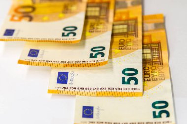 Banknota 50 Euro. Enflasyon kavramı, iflas, döviz kuru