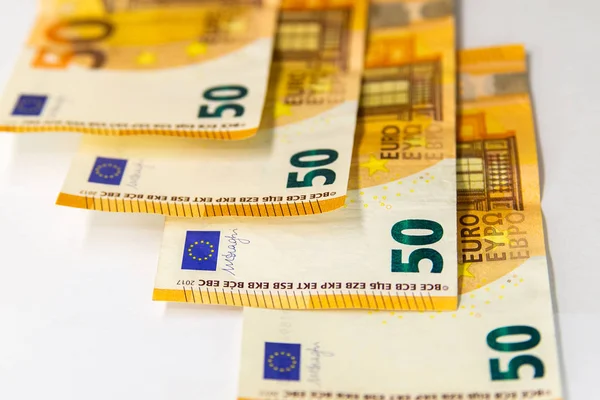 Банкнота 50 евро. Концепция инфляции, банкротства, валютного курса — стоковое фото