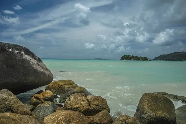 Grote Rotsen Een Eiland Seychellen — Stockfoto