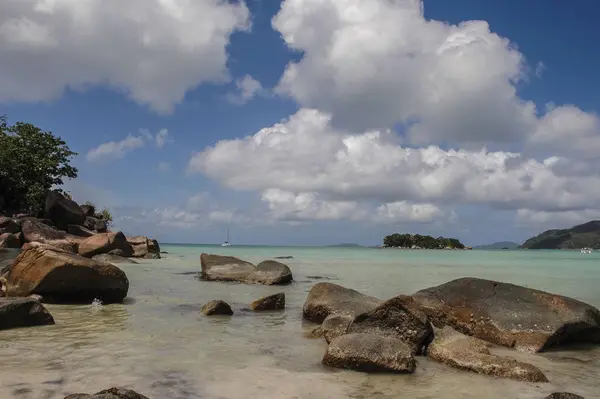 Большие Скалы Острове Сейшельских Островах — стоковое фото