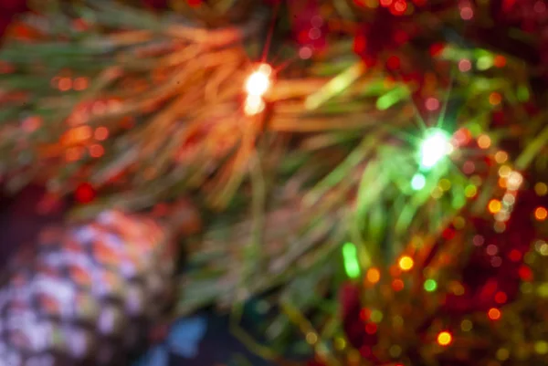 Decorações Natal Brilhar Brilhantemente Árvore Natal — Fotografia de Stock