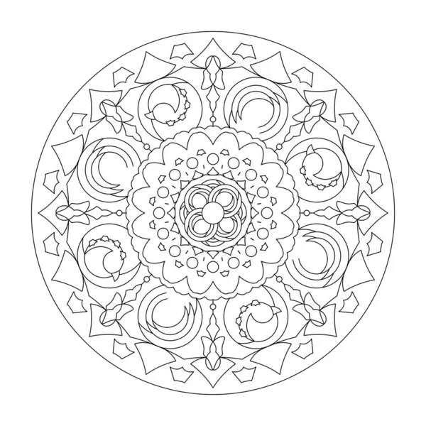 Mandala Página Para Colorir Vetor Ilustração Mandala Abstrata Art Therapy — Vetor de Stock