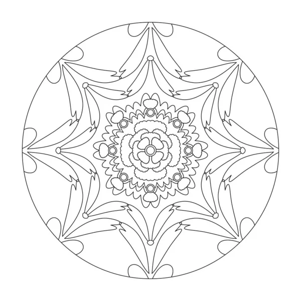 Mandala Página Para Colorir Vetor Ilustração Mandala Abstrata Art Therapy — Vetor de Stock