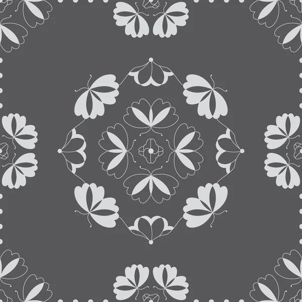 Seamless Pattern Butterflies Hearts Color Grey White Vector — Stock Vector