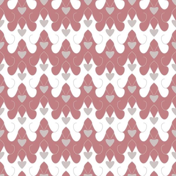Безшовний Візерунок Маленькими Серцями Рожево Червоний Колір Білий Сірий Векторні — стоковий вектор