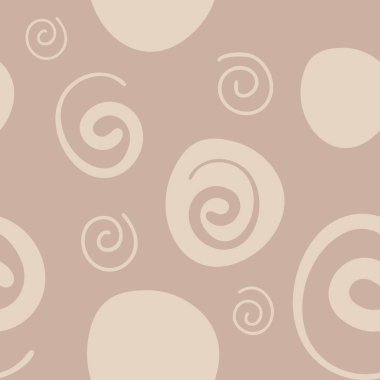 Soyut şekiller kusursuz desenler oluşturur. Koyu pembe arka planda pembe daireler. El çizimi geometrik vektör çizimi.