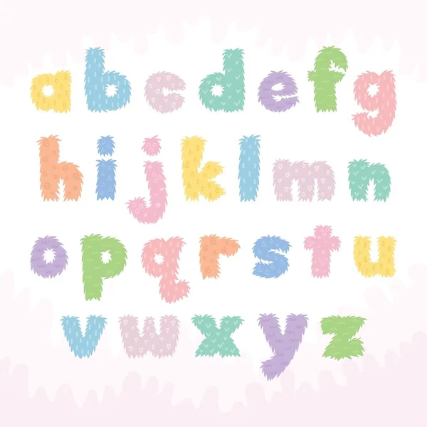 Monster Alphabet Kleine Buchstaben — Stockvektor