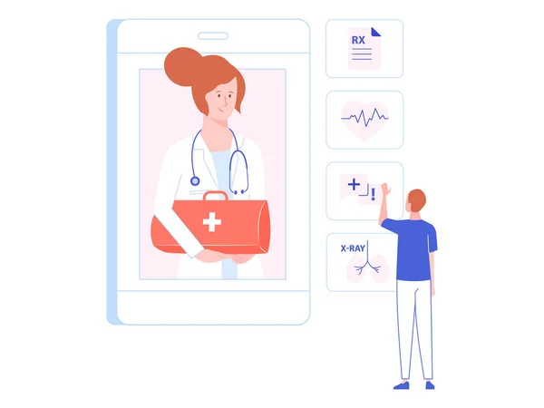 Jolie femme médecin avec mallette de médecin — Image vectorielle