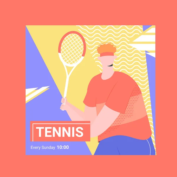 Banner für Wettkämpfe oder Training im Tennis. — Stockvektor