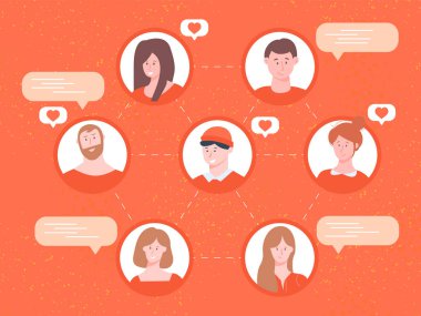 Communication between people in social networks.