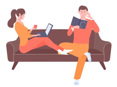 Genç çift kanepede..