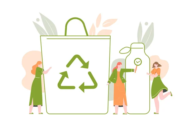 Eco-friendly packaging and bags. — Stock Vector